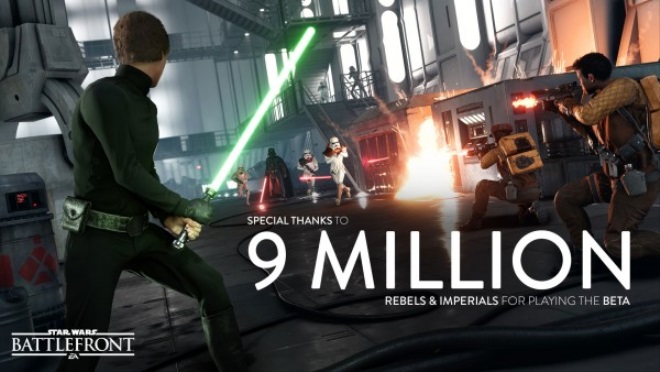 9 milinov hrov sa zapojilo do bety Star Wars: Battlefront