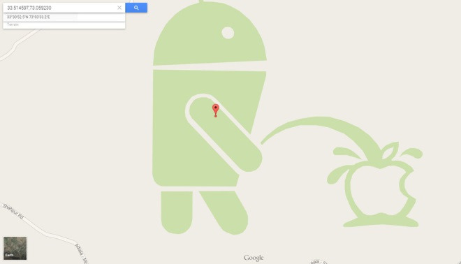 Android ra na jablko na Google mapch