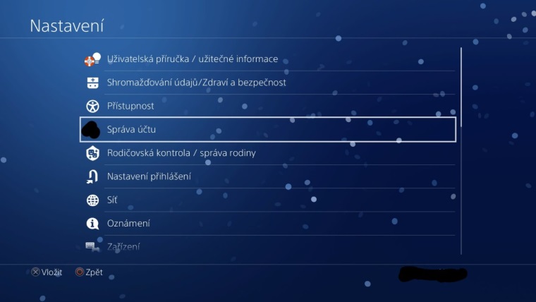 Pohad na esk menu v PlayStation 4