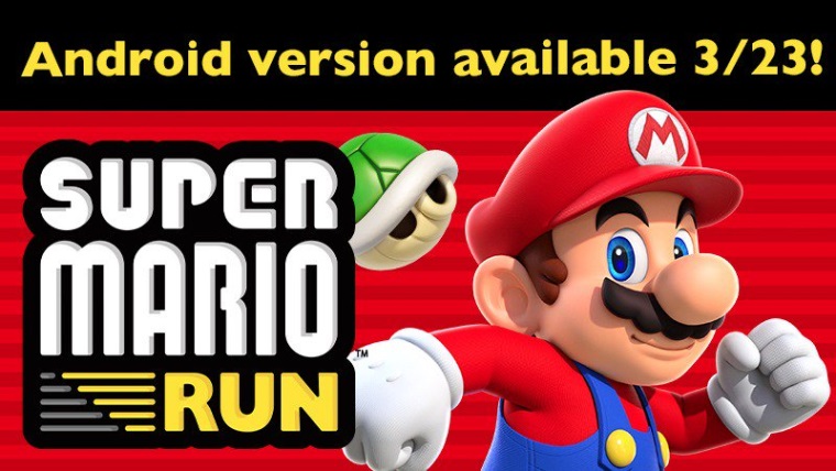 Super Mario Run u m dtum pre Android vydanie