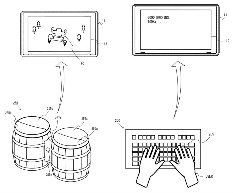 Nintendo si patentovalo klvesnicu a Donkey Konga bubny pre Switch