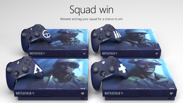 Chcete Xbox One X konzoly pre cel squad v Battlefielde V?