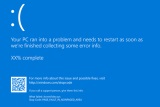 Blue Screen of Dead obrazovka vo Windows systm kon, nahrad ju ierna obrazovka.