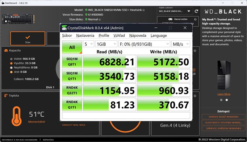 WD_BLACK P40 a SN850 - SSD disky s RGB 