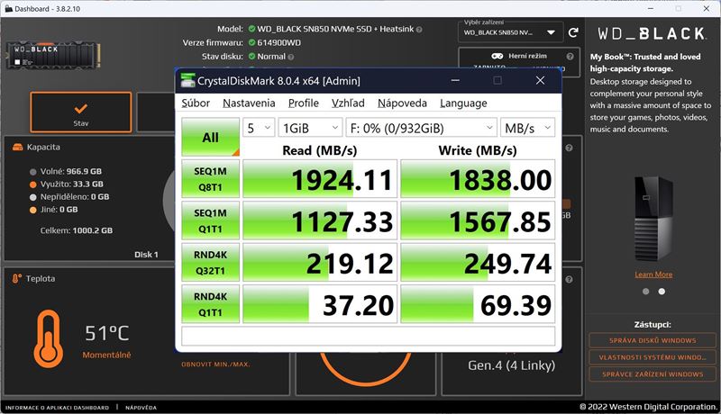 WD_BLACK P40 a SN850 - SSD disky s RGB 